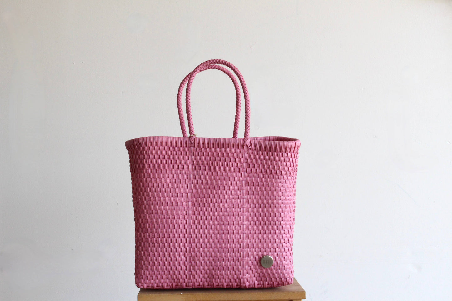 Bubblegum Pink Handwoven Tote bag Mercado collection