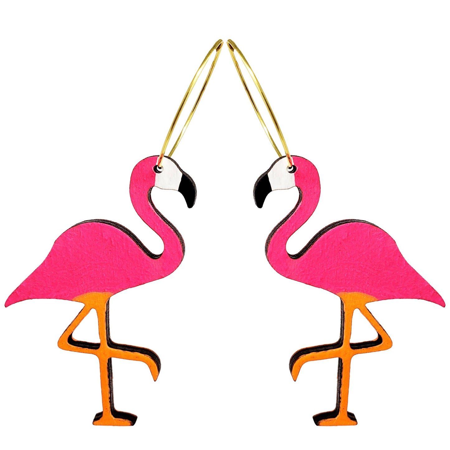 Neon Flamingo Hoop Earrings