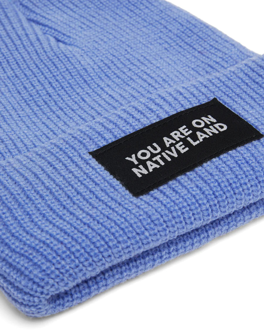'YOU ARE ON NATIVE LAND'  Ribbed Beanie